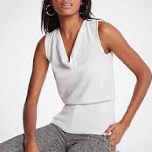 Ann Taylor Cowl Neck Shell - Winter White - S